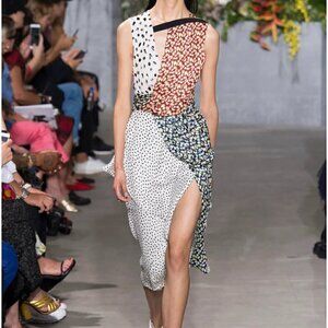 Jason Wu Crinkle Silk Sleeveless Knot Dress Spring Summer 2018 Women's 4 Small